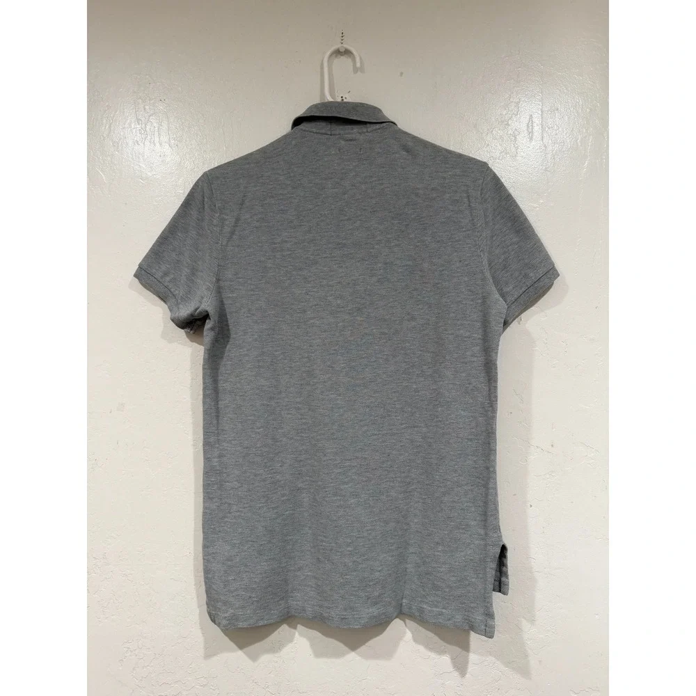 Polo Ralph Lauren Mens Custom Fit Short Sleeve Polo Shirt Gray Cotton Size S